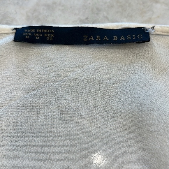 Zara | White Drop Waist Cottagecore Slip Dress | Ivory | Medium - Picture 9 of 13